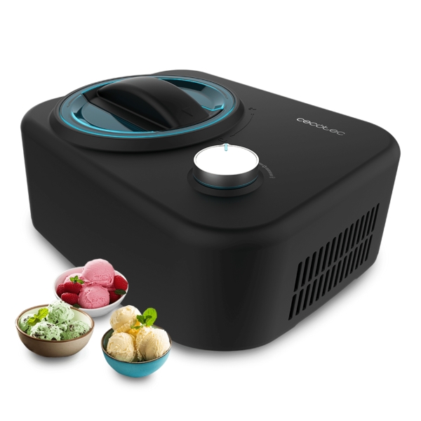 Cecotec Gelacy 800 Heladera - Potencia de 100W - Capacidad de 0.8L - Sistema de Compresor - Cuenco Extraible - Preparacion en 60min - Funcion Automatica - Color Negro