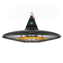 Cecotec ReadyWarm 1500 Power Ceiling Estufa Halogena de Techo para Exterior - Potencia de 1500W - Proteccion IP65 - Calienta hasta 10m2 - Incluye Mando a Distancia - Color Negro