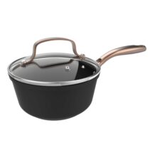 Cecotec Polka Fantasy Cazo de 16cm de Diametro - Capacidad 1.3L - Aluminio Forjado - Tapa de Cristal Templado - Antiadherente - Apto para Horno hasta 230°C - Compatible con Induccion - Color Negro
