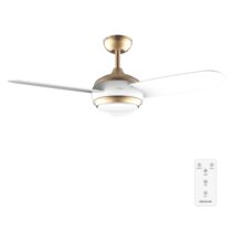 Cecotec EnergySilence Aero 4265 GoldWhite Ventilador de Techo con 3 Aspas y Luz Integrada - 65W - Diametro de 42" - LED de 18W - Mando a Distancia - Temporizador - 3 Velocidades - Color Blanco