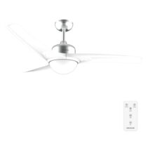 Cecotec EnergySilence Aero 560 IronWhite Ventilador de Techo con 3 Aspas y Luz Integrada - 60W - Diametro de 52" - LED de 18W - Mando a Distancia - Temporizador - 3 Velocidades - Color Blanco