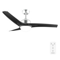 Cecotec EnergySilence Aero 560 IronBlack Ventilador de Techo con 3 Aspas y Luz Integrada - 60W - Diametro de 52" - LED de 18W - Mando a Distancia - Temporizador - 3 Velocidades - Color Negro y Plata