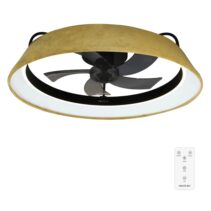 Cecotec EnergySilence LampAero 600 Green Design Ventilador de Techo con 5 Aspas y Luz - 20W - Tulipa de Terciopelo - LED con 3 Tonos - Temporizador - 6 Velocidades - Modo Invierno - Color Madera Claro
