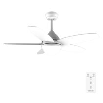 Cecotec EnergySilence Aero 4200 WhiteWood Ventilador de Techo con 5 Aspas y Luz Integrada - 49W - Diametro de 42" - 3 Tonos LED - Temporizador - 3 Velocidades - Modo Invierno - Color Blanco