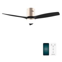 Cecotec EnergySilence Aero 5600 Aqua GoldBlack Connected Ventilador de Techo con 3 Aspas y Luz LED Integrada - 40W - Diametro de 52" - Wi-Fi - IP44 - Temporizador - 6 Velocidades - Color Negro