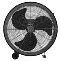 Cecotec ProIndustry 2400 Ventilador Industrial de Suelo con 3 Aspas de Aluminio - 180W - 3 Velocidades - Flujo de Aire 9832.8 m3/h - Facil Transporte con Ruedas - Rejilla Protectora - Color Negro