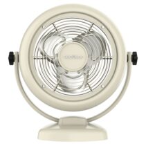 Cecotec EnergySilence 800 RetroDesk Ventilador de Sobremesa con 3 Aspas - 20W - Diametro de 20cm - Inclinacion Ajustable - 2 Velocidades - Rejilla Protectora - Base Estable - Color Beige