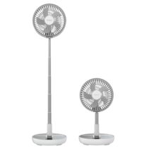 Cecotec EnergySilence 800 FoldAir Portable Ventilador de Pie Portatil con 5 Aspas - Bateria de 7200mAh - Plegable y Ajustable - Diametro de 8" - 3 Velocidades - Uso Sencillo - Color Blanco