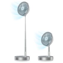 Cecotec EnergySilence 800 FoldAir Portable Control Ventilador de Pie Portatil - Bateria de 7200mAh - Plegable y Telescopico - Diametro de 8" - 4 Velocidades - Oscilacion Automatica - Acero Inoxidable