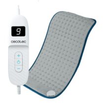Cecotec HeatConfort 6000 ThermalPad Manta Electrica - Potencia de 100W - 9 Niveles de Temperatura - Controlador LCD - Temporizador de 120min - Lavado Facil - Cable Extralargo - 30x60cm - Color Gris