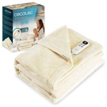 Cecotec HeatConfort Calma Manta Electrica - 115W - Tecnologia PTC y NTC - 10 Niveles de Calor - Temporizador - Apagado Automatico - Controlador Extraible - Lavable a Maquina - 160x130cm - Color Beige