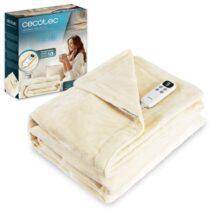 Cecotec HeatConfort Calma Manta Electrica - 115W - Apagado Automatico - 10 Niveles de Calor - Control LCD Extraible - Lavable a Maquina - Seguridad contra Sobrecalentamiento - 180x130cm - Color Beige