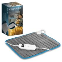 Cecotec HeatConfort 4000 ThermalPad Manta Electrica - 100W - 9 Niveles - Control LCD - Temporizador - Autoapagado - Microfibra Suave - Cable Extralargo - Controlador Extraible - 35x40cm - Color Gris