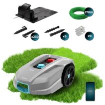 Cecotec Conga GrassHopper 800 Connected Robot Cortacesped Inteligente - Cobertura hasta 800m2 - Resistente al Agua IPX5 - Sensor de Lluvia - Ajuste de Altura de Corte - Color Negro y Gris