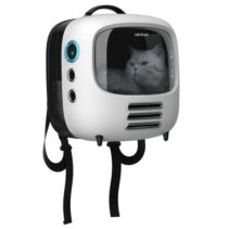 Cecotec Pumba 1800 Travel Fan Transportin con Ventana - Sistema de Ventilacion con 2 Velocidades - para Mascotas hasta 8kg - Luz Interior - Ergonomico - Bolsillo Lateral - 43x42x27.6cm - Color Blanco
