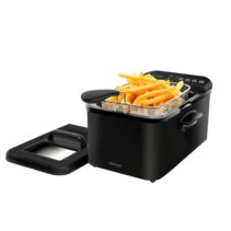 Cecotec Cleanfry Luxury 3000 Freidora Electrica - 2400W - Capacidad 3.2L - Pantalla Digital - 5 Programas Preconfigurados - Filtro Incluido - Tapa con Ventana - Temperatura hasta 190°C - Color Negro