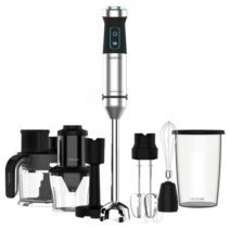Cecotec Power TitanBlack 1500 XL TotalMix Batidora de Mano - 1500W - Cuchillas de Titanio - Campana Antisalpicaduras - Velocidad Ajustable - Incluye Accesorios Variados - Funcion Turbo - Color Negro