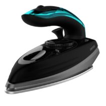 Cecotec Fast and Furious 4000 Travel Plancha de Ropa de Viaje - 1200W - Vapor Continuo 20g/min - Golpe de Vapor 65g/min - Suela Ceramica - Bolsa de Viaje - Ajuste de Temperatura - Color Negro y Azul