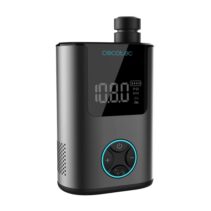 Cecotec Mini Air Max Inflador de Ruedas - Potencia hasta 150psi - Doble Bateria de 600mAh - 4 Boquillas Adaptables - Pantalla LCD con Control - Carga USB-C Rapida - Incluye Accesorios - Color Negro