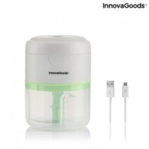 Innovagoods Echoppie Mini Picadora Recargable - Potencia 40W - Capacidad 250ml - Cuchillas de Acero Inoxidable - Bateria de 1300mAh - Velocidad de 30.000rpm - Color Gris
