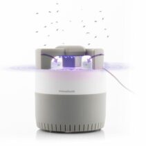 Innovagoods KL Silen Lampara USB Antimosquitos por Succion - Luz LED UV - Silenciosa - Alcance hasta 50m2 - Facil Limpieza - 12x14cm - Color Blanco y Gris