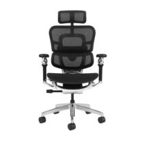 Cromad Aeris Supreme Silla de Oficina - Piston de Gas de Grado 4 - Soporte Lumbar Dividido con Ajuste de Tension - Reposacabezas Ajustable - Respaldo de Malla 4D - Reposabrazos 8D de Aluminio con Ajuste Total