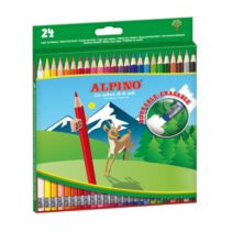 Alpino Pack con 24 Lapices de Colores Hexagonales Borrables - Mina de 3mm - Goma de Borrar del mismo Color - Resistente a la Rotura - Colores Surtidos