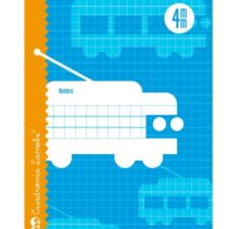 Lamela Libreta Grapada con 30 Hojas de 70g/m2 con Margen - Formato Cuarto - Pauta Cuadrovia de 4mm - Cubierta de Cartoncillo Plastificado - Papel Offset Blanco Extra - Color Azul
