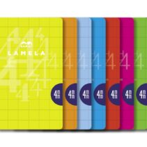 Lamela Pack de 10 Libretas Grapadas con 50 Hojas de 90g/m2 con Margen - Formato A4 - Pauta Cuadrovia de 4mm - Cubierta de Cartoncillo Plastificado - Papel Offset Blanco Extra - Colores Surtidos