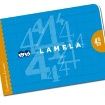 Lamela Libreta Grapada con 30 Hojas de 70g/m2 con Margen - Formato Cuarto - Pauta Cuadrovia de 4mm - Cubierta de Cartoncillo Plastificado - Papel Offset Blanco Extra - Color Azul