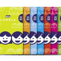 Lamela Pack de 10 Cuadernos de Espiral con 40 Hojas de 70g/m2 con Margen - Formato Cuarto - Pauta Cuadrovia de 2.5mm - Cubierta de Cartoncillo Plastificado - Papel Offset Blanco Extra - Colores Surtidos