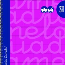 Lamela Cuaderno Espiral con 80 Hojas de 90g/m2 con Margen - Formato Folio - Pauta Cuadrovia de 3mm - Cubierta Extra Dura - Papel Offset Blanco Extra - Color Fucsia