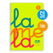 Lamela Cuaderno Espiral con 80 Hojas de 90g/m2 con Margen - Formato Folio - Pauta Cuadrovia de 5mm - Cubierta de Polipropileno - Papel Offset Blanco Extra - Color Amarillo Fluorescente