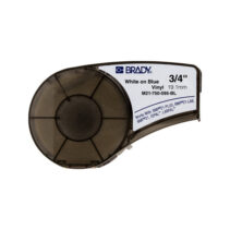 Brady M21-750-595-BL Cinta de Etiquetas Original Vinilo - Texto Blanco sobre Fondo Azul - Ancho 19