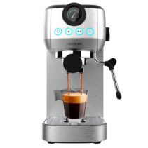 Cecotec Power Espresso 20 Steel Pro Cafetera Espresso con Vaporizador - 1350W - Capacidad 1.3L - Presion 20bar - Vaporizador - Temperatura Regulable - Termoblock - Acero Inoxidable