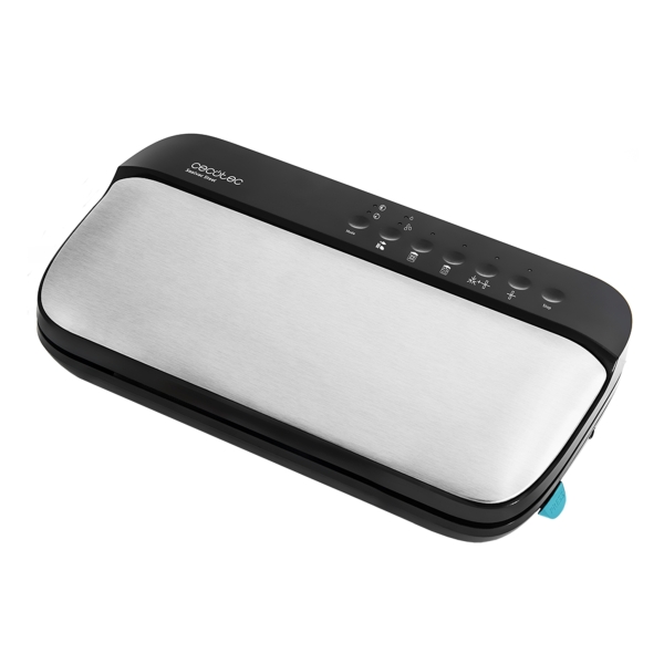 Cecotec Sealvac Steel Envasadora al Vacio - 120W - Presion 0.9 Bar - Succion 95kPa - Incluye Accesorios - Silencioso - Admite Bolsas Genericas - Funcion de Vacio para Botes - Color Negro y Plateado