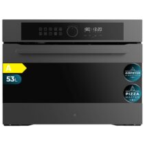 Cecotec Bolero Hexa AF314500 Matt A Horno Integrable - Capacidad 53L - Temperatura Regulable - Piedra para Pizzas de 35cm - Guias Telescopicas - Pantalla Tactil - 11 Funciones - Color Gris Oscuro
