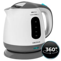 Cecotec ThermoSense 120 Hervidor de Agua de 1L - Potencia 1100W - Libre de BPA - Base 360º Independiente - Filtro Antical - Apagado Automatico - Color Blanco