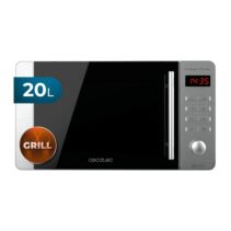 Cecotec ProClean 5110 Inox Microondas con Grill - 700W - Capacidad 20L - Pantalla LED - Acero Inoxidable - Seguro Infantil - Revestimiento Facil de Limpiar - 43.8x35.8x25.5cm - Color Negro y Gris