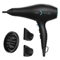 Cecotec IoniCare 5350 Powershine Ice Secador de Pelo - Potencia 2600W - Tecnologia con Iones - Temperatura Regulable - 2 Concentradores - Difusor - Velocidad Ajustable - Cable de 3m - Color Negro