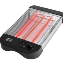 Cecotec Turbo EasyToast Basic Tostador Horizontal - 900W - 3 Resistencias Halogenas - 6 Niveles de Tostado - Hueco Recogecables - Base Antideslizante - Bandeja Recogemigas - Color Negro y Plateado