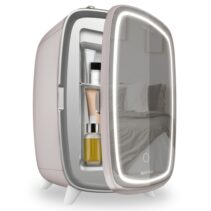 Cecotec CoolingBeauty 6000 Mirror Rose Nevera para Cosmeticos con Espejo - Capacidad 6L - Luz LED con 3 Intensidades - Silencioso - Enfriamiento hasta 10ºC - Color Rosa Palido