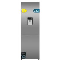 Cecotec Bolero CoolMarket Combi 322i WD Inox D Frigorifico Combi - Capacidad 322L - Deposito de 322L - Luz LED - Temperatura Regulable - Acero Inoxidable - Total Nofrost - 59.5x185.5cm - Color Acero