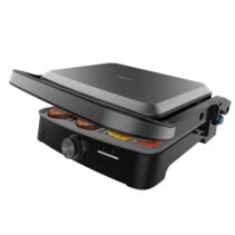 Cecotec Rock'nGrill 2000 Full Open Parrilla Electrica - 2000W - Antiadherente - Temperatura Regulable - Apertura 180º - Bandeja Recogegrasas - Superficie Cocinado 279x229mm - Color Gris