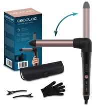 Cecotec SurfCare 3200 TwistWaves Rizador de Pelo de 32mm - Codo de 90 Grados - Temperatura Regulable hasta 200 ºC - Cabezales Incluidos - Revestimiento Ceramico - Color Negro