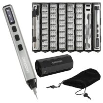 Cecotec Destornillador PrecissionGyro 5000 Infinity Auto Atornillador Inalambrico - 128 Piezas - Incluye Accesorios - Estuche de Plastico Plegable - Magnetizador - Color Plata