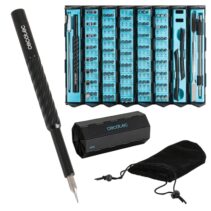 Cecotec PrecissionGyro 300 Infinity Destornillador de Precision - 128 Piezas - Incluye Accesorios - Estuche Plegable con Magnetizador - Color Negro