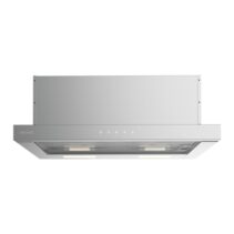 Cecotec Bolero Flux TLT 604000 Inox A+++ Campana Extractora Telescopica de 60cm - Succion 415m3/h - Luz LED - Filtros Aptos para Lavavajillas - Filtros de Carbono Incluidos - Color Acero