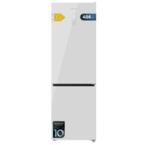 Cecotec Bolero CoolMarket Combi 456 White Glass E Frigorifico Combi - Capacidad 456L - Compresor Inverter - Puerta de Cristal - Silencioso - Frio Envolvente - Clase E - 201x59.5cm - Color Blanco
