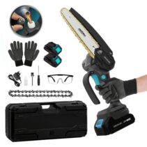 Cecotec MontanaForce 6000 Hand Sierra de Podar Inalambrica - 700W - 2 Baterias 21V 2Ah - Incluye Accesorios - Motor sin Escobillas - Engrasador de Cadena - Maletin - Color Gris Oscuro